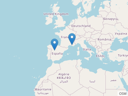 Locations where Arcovenator fossils were found.