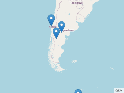 Locations where Aristonectes fossils were found.