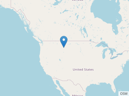 Locations where Avaceratops fossils were found.