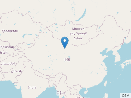 Locations where Beishanlong fossils were found.