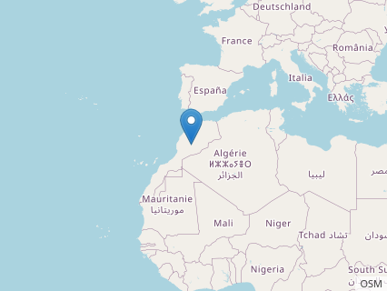 Locations where Berberosaurus fossils were found.