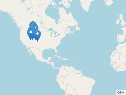 Locations where Brachiosaurus fossils were found.