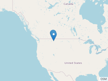 Locations where Cerasinops fossils were found.