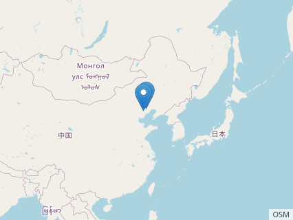 Locations where Changchengopterus fossils were found.