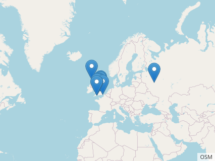 Locations where Colymbosaurus fossils were found.