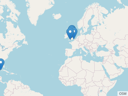 Locations where Cryptoclidus fossils were found.