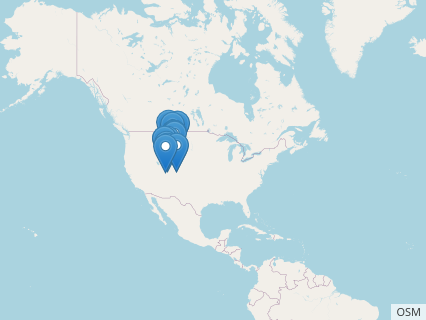 Locations where Dryosaurus fossils were found.