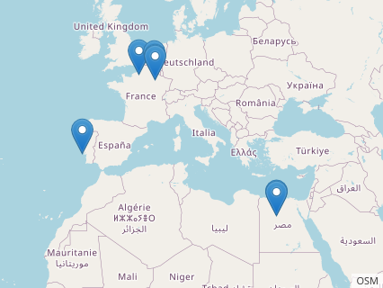 Locations where Erectopus fossils were found.