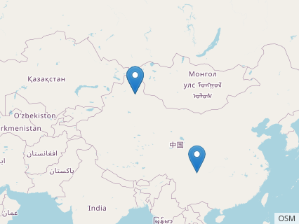 Locations where Gongbusaurus fossils were found.