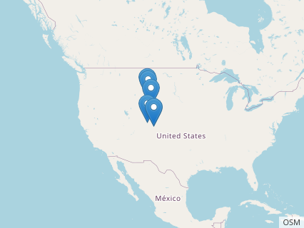 Locations where Haplocanthosaurus fossils were found.