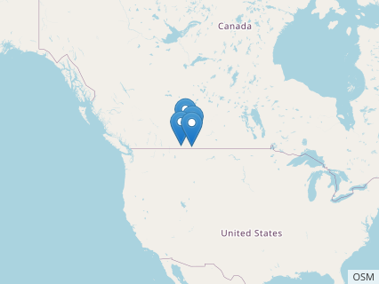 Locations where Hesperonychus fossils were found.