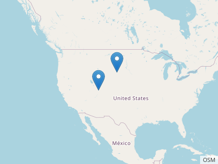 Locations where Hoplitosaurus fossils were found.