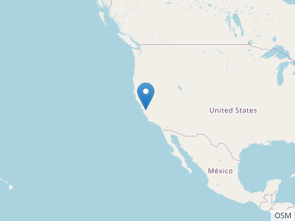 Locations where Hydrotherosaurus fossils were found.