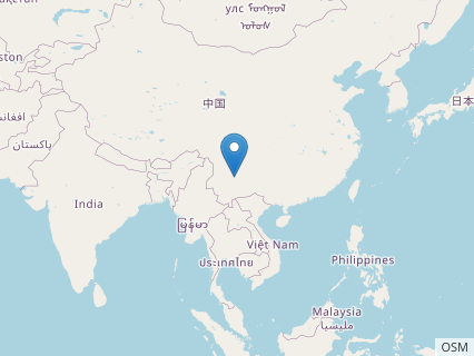 Locations where Kunmingosaurus fossils were found.