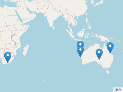 Locations where Leptocleidus fossils were found.