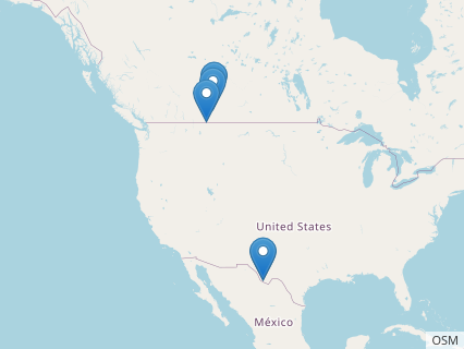 Locations where Leptorhynchos fossils were found.