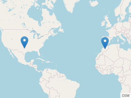 Locations where Libonectes fossils were found.