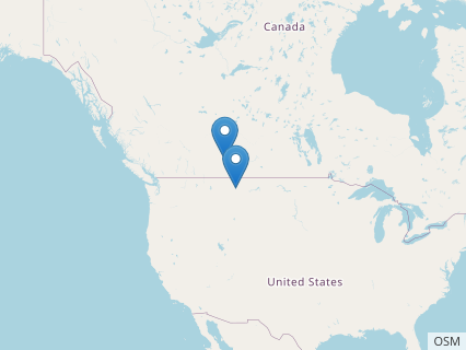 Locations where Mercuriceratops fossils were found.