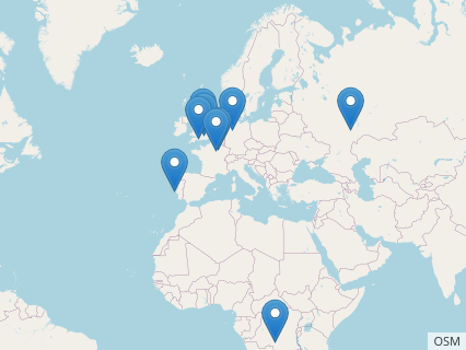 Locations where Ornithocheirus fossils were found.