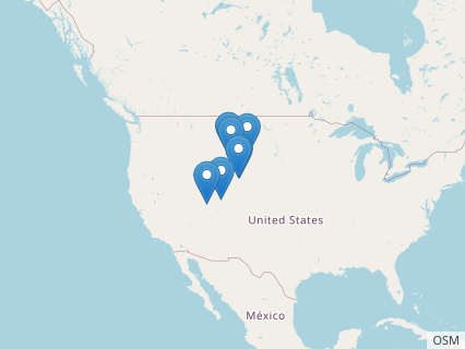 Locations where Othnielosaurus fossils were found.