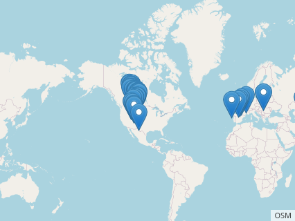 Locations where Paronychodon fossils were found.