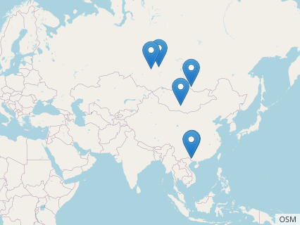 Locations where Prodeinodon fossils were found.