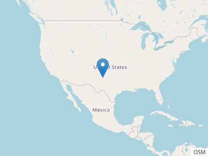 Locations where Protoavis fossils were found.