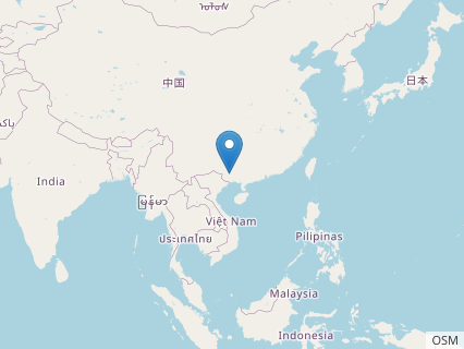 Locations where Qingxiusaurus fossils were found.
