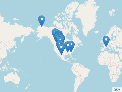 Locations where Saurornitholestes fossils were found.