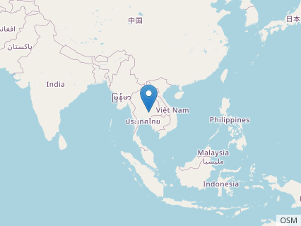 Locations where Siamodon fossils were found.