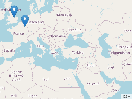 Locations where Simolestes fossils were found.