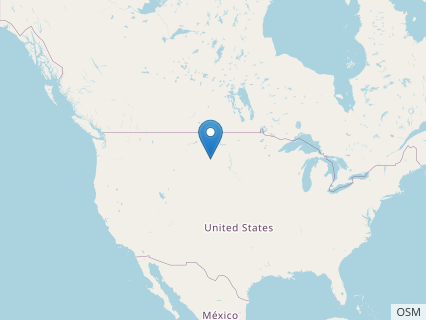 Locations where Tatankaceratops fossils were found.