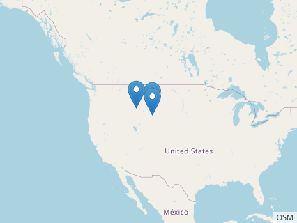 Locations where Tatenectes fossils were found.