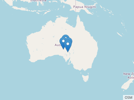 Locations where Umoonasaurus fossils were found.