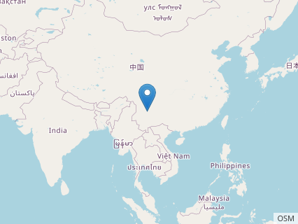 Locations where Yuanmousaurus fossils were found.