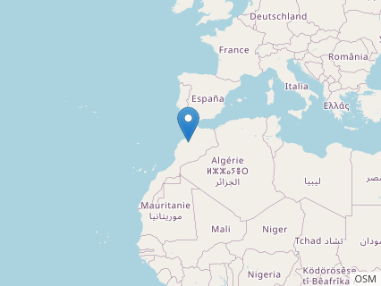 Locations where Zarafasaura fossils were found.