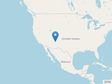 Locations where Zuniceratops fossils were found.